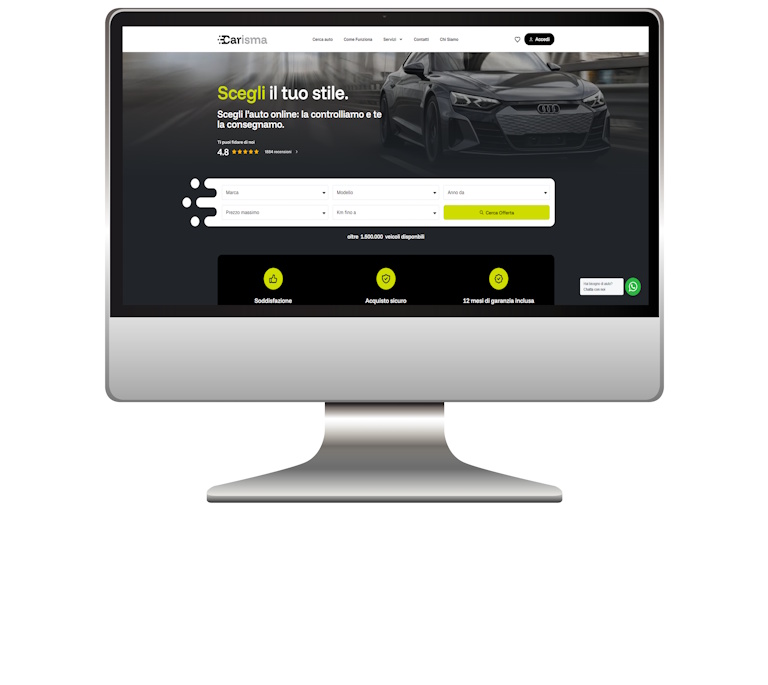 Carisma Auto — Marketplace Auto - Portfolio Noventra Carisma Auto — Marketplace Auto - Progetto Piattaforma Automotive Noventra Napoli | Case Study Sviluppo Piattaforma Automotive