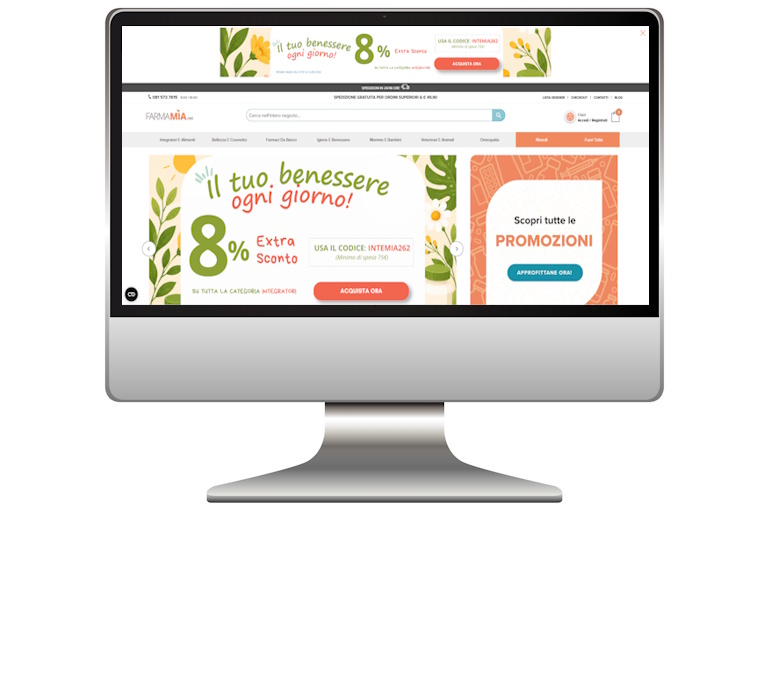 Farmamia — Parafarmacia Online - Portfolio Noventra Farmamia — Parafarmacia Online - Progetto E-commerce Magento Noventra Napoli | Case Study Sviluppo E-commerce Magento